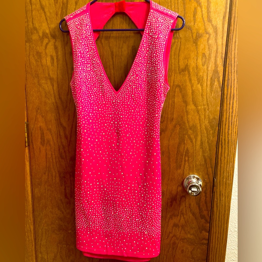 W.O.W. Couture rhinestone covered mini dress